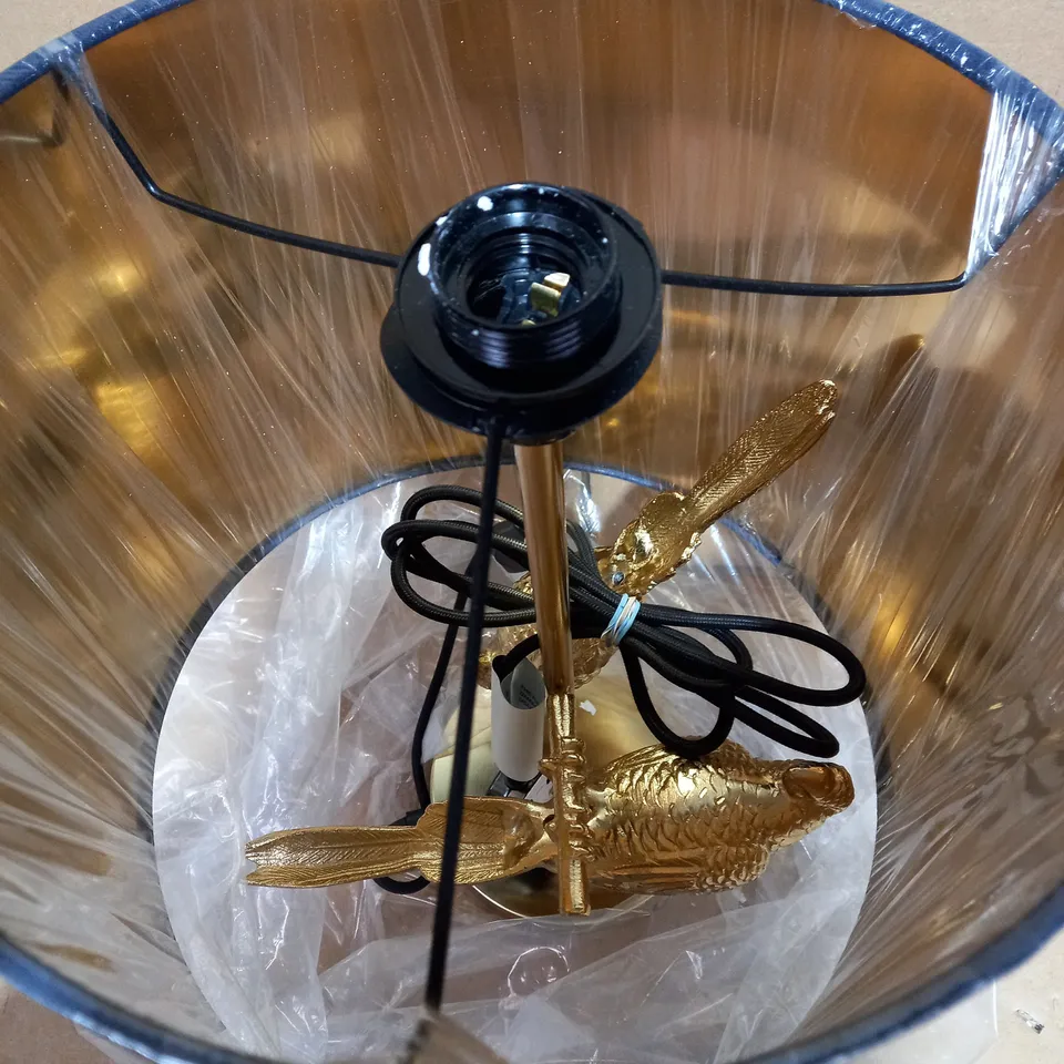 ALISON CORK DOUBLE PARROT DETAIL TABLE LAMP GOLD DUO