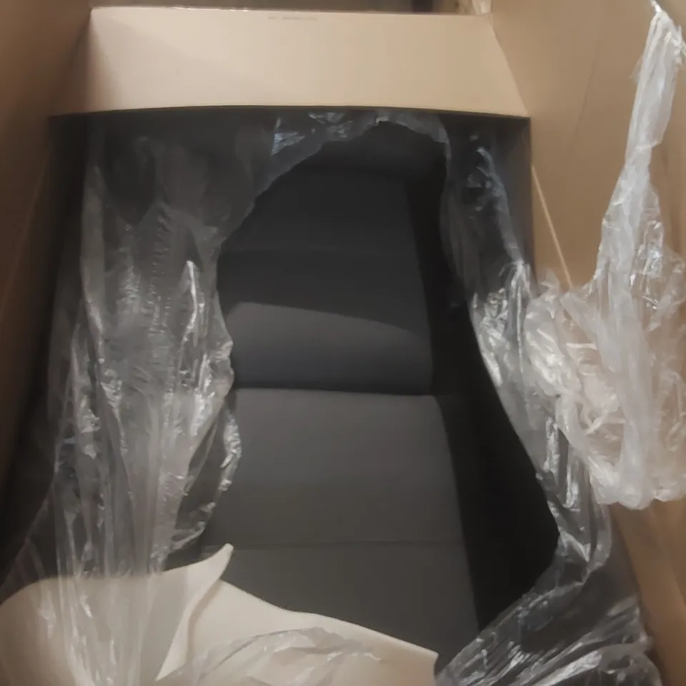 BOXED KANSAS CORNER SOFA - GREY PREMIUM FAUX LEATHER - MISSING PARTS AND CUSHIONS (3 BOXES)