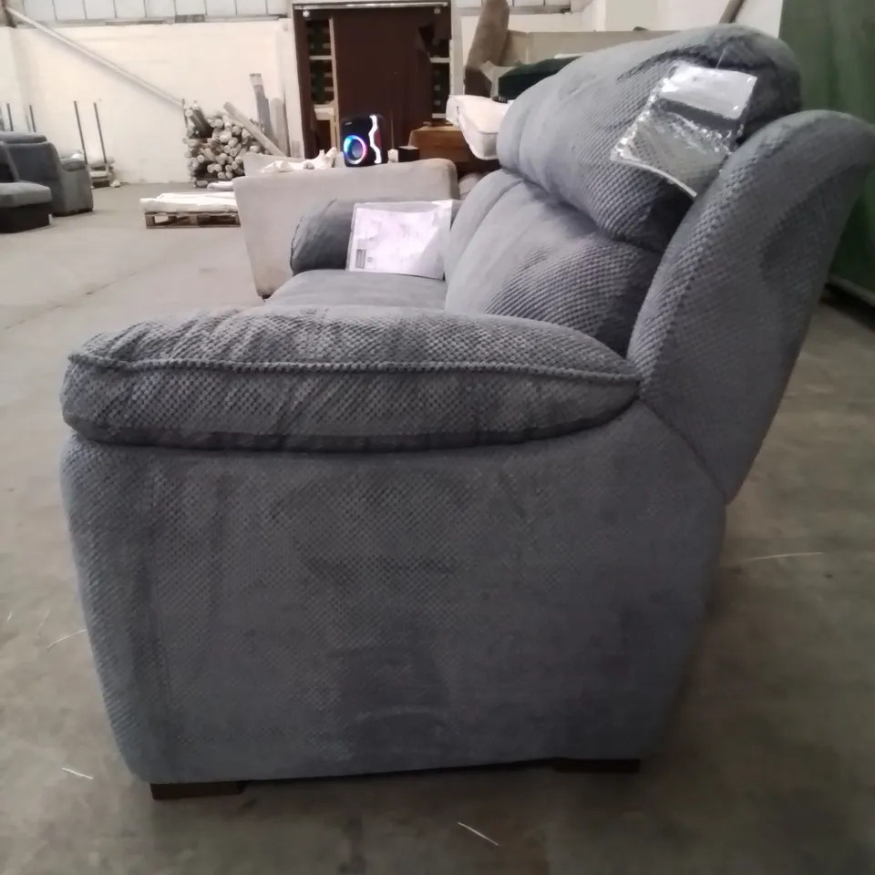 QUALITY DESIGNER ADANA 3 SEATER FABRIC UPHOLSTERED GREY SOFA