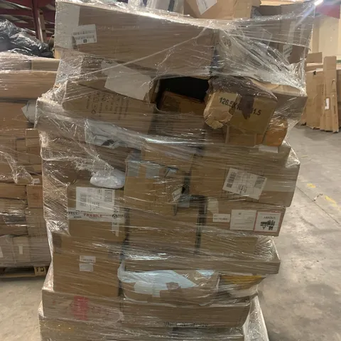 PALLET OF ASSORTED ITEMS TO INCLUDE JUMP STARTER, PLUGS AND OCCASIONAL DECORATIONS 