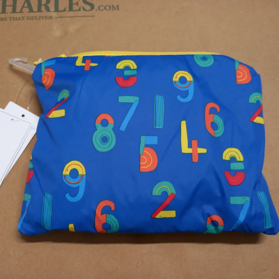 MOTHERCARE BLUE WITH NUMBER DETAILS PACKAWAY PUDDLESUIT - 4-5 YEARS 