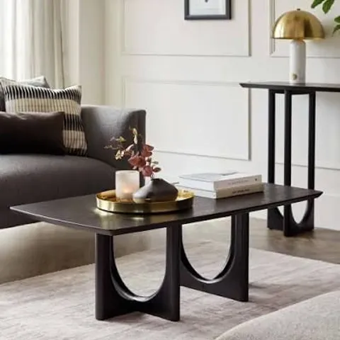 BOXED DANETTI ORLAN COFFEE TABLE - BLACK ASH VENEER (2 BOXES)