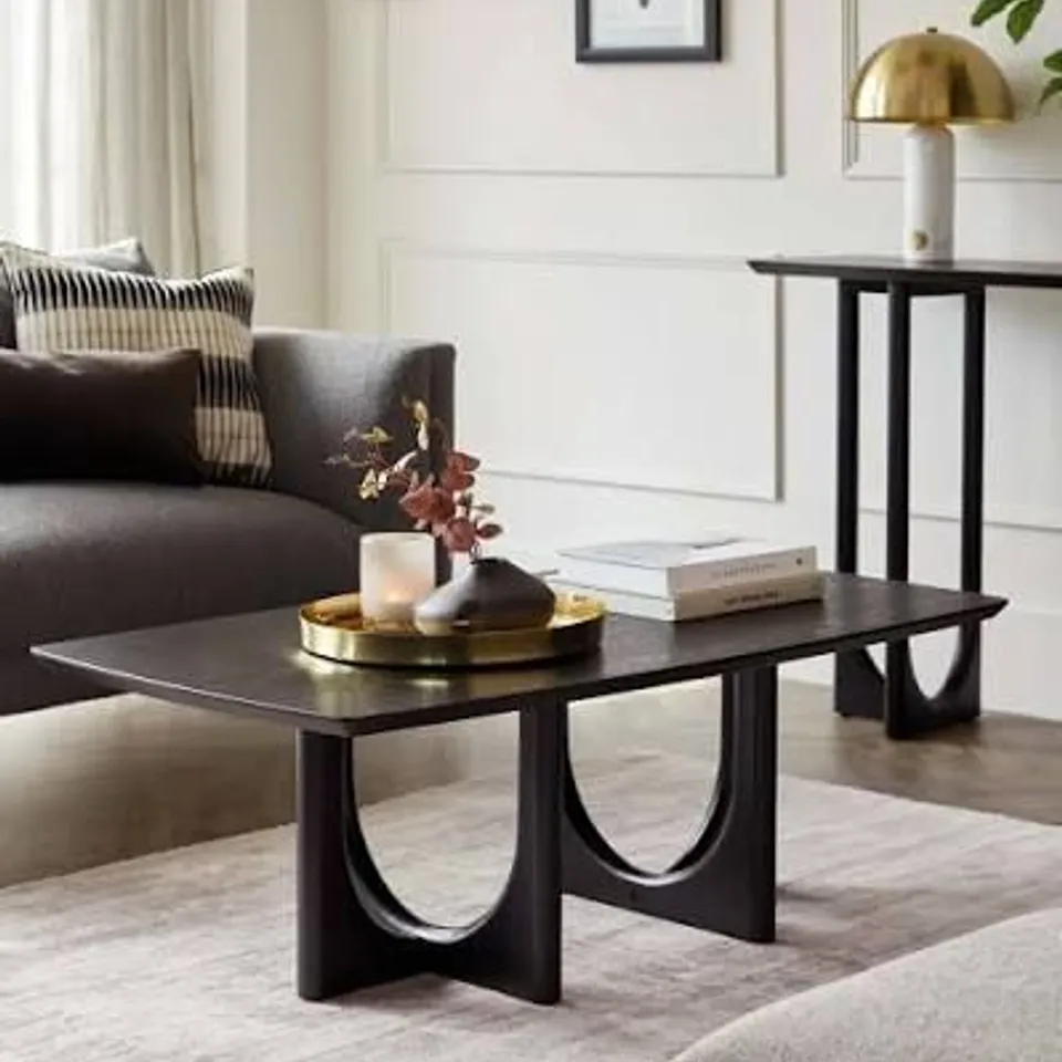BOXED DANETTI ORLAN COFFEE TABLE - BLACK ASH VENEER (2 BOXES)