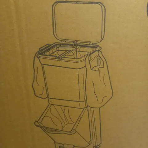 BOXED 2-FLOOR TRASH CAN IN WHITE 38L