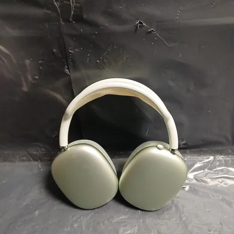 OVER-EAR HEADPHONES – OLIVE GREEN CUPS, WHITE HEADBAND