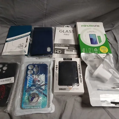 APPROX 20 ASSORTED PHONE ACCESSORIES TO INCLUDE CASES, SCREEN PROTECTORS, CHARGERS, ETC 