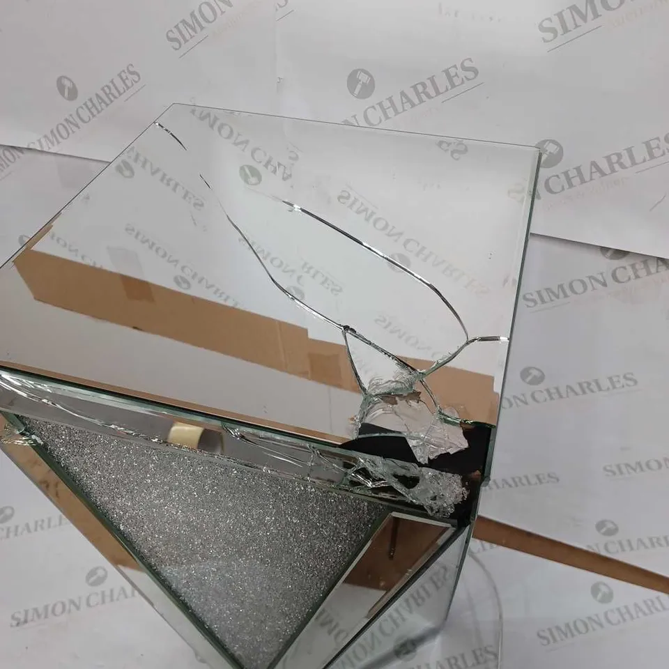 JULIEN MACDONALD LIGHT-UP ENCAPSULATED CRYSTAL SIDE TABLE - SILVER