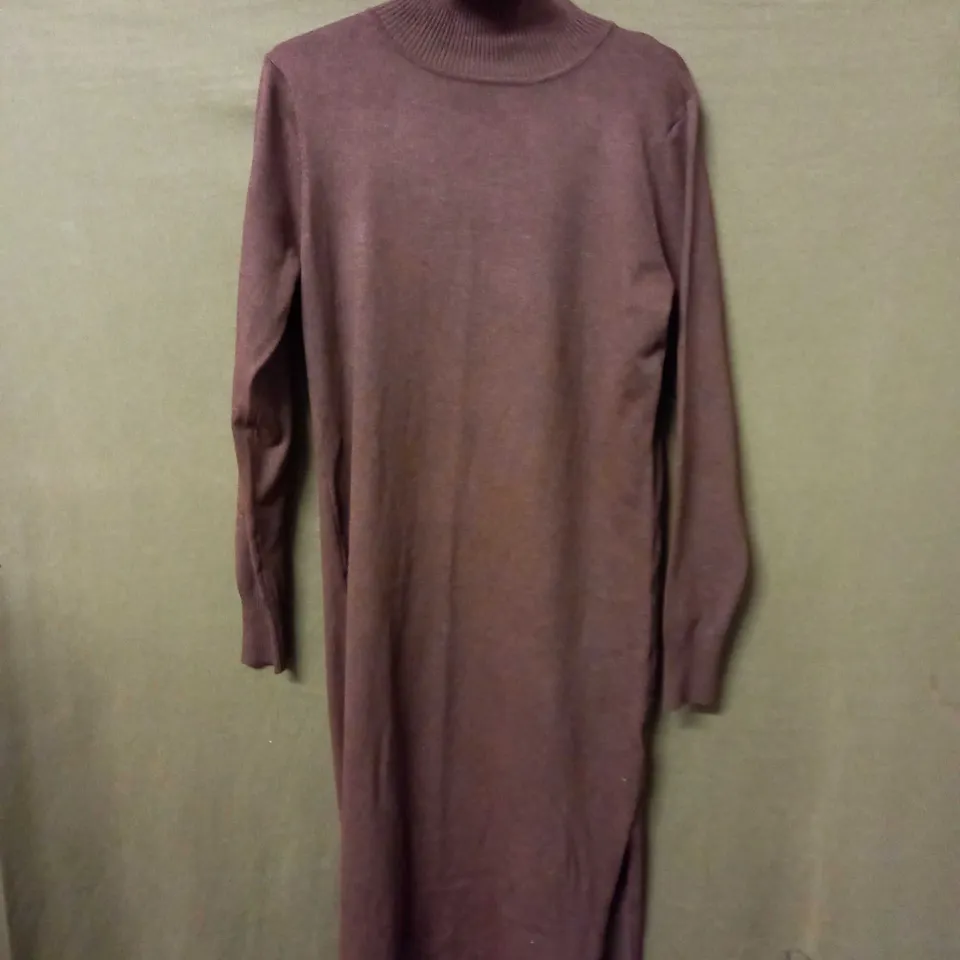 SAINT TROPEZ MILASZ ROLL NECK LONG DRESS IN MINK MELANGE - MEDIUM