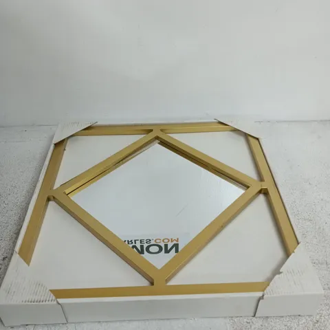 DECORATIVE MIRROR WITH GEOMETRIC GOLD FRAME – SET OF 5