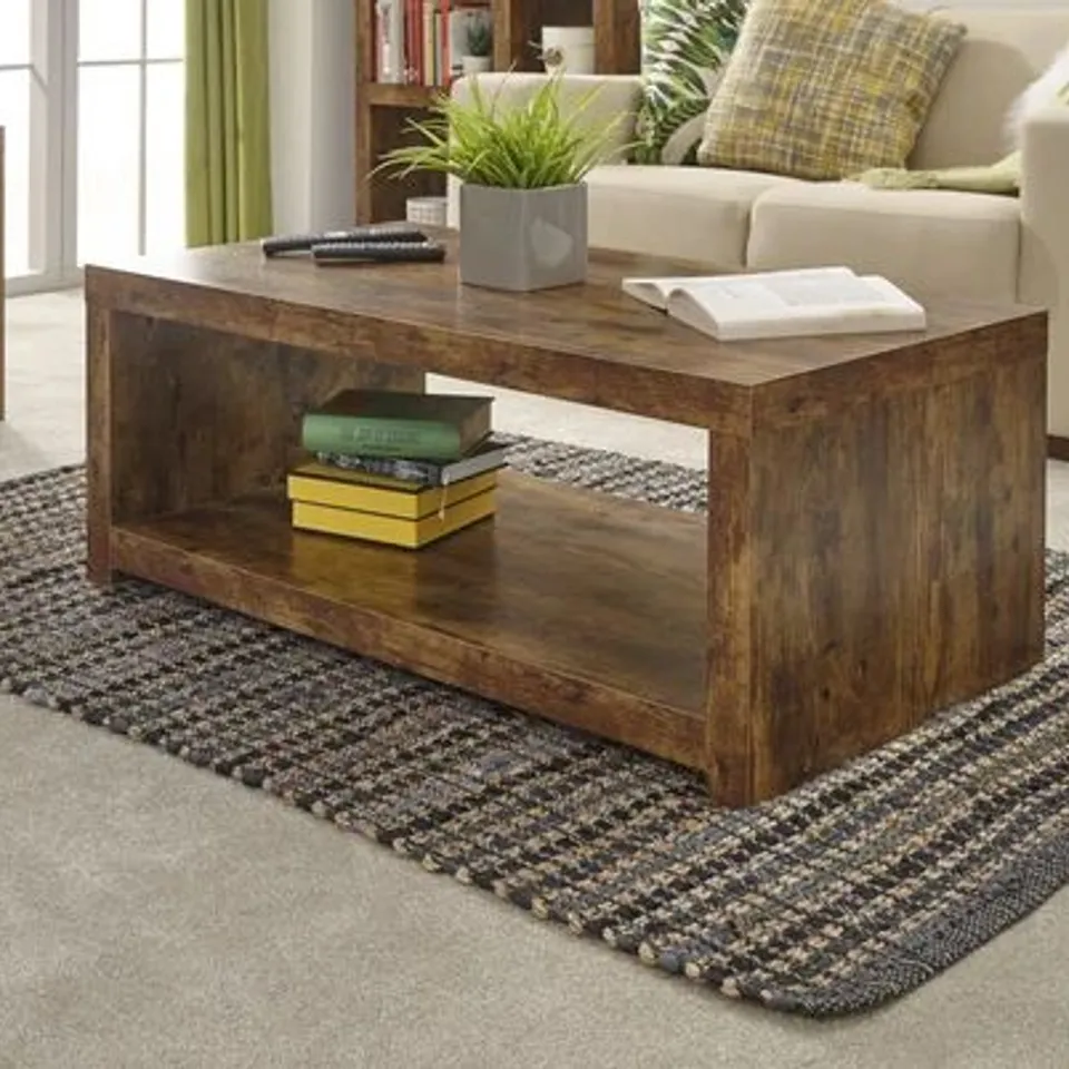 BOXED JAKARTA COFFEE TABLE WITH SHELF