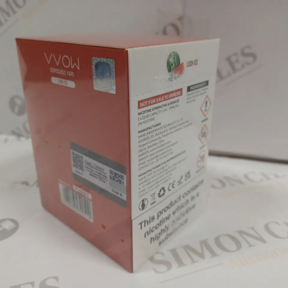 SEALED SMOK VVOW 10-PACK OF DISPOSABLE VAPES - LUSH ICE