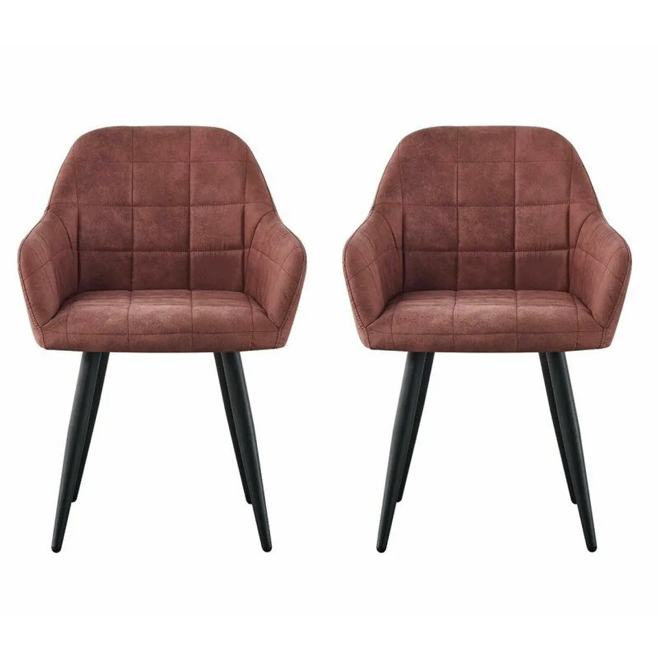 PAIR OF ALISKA UPHOLSTERED DINING CHAIRS - PINK