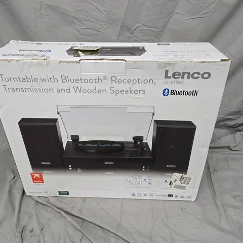 LENCO LS-1018K TURNTABLE WITH BLUETOOTH RECEPTION & WOODEN SPEAKERS – BOXED