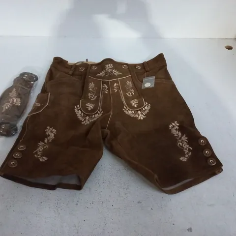 PAIR OF EMBROIDERED SHORTS IN BROWN - 34
