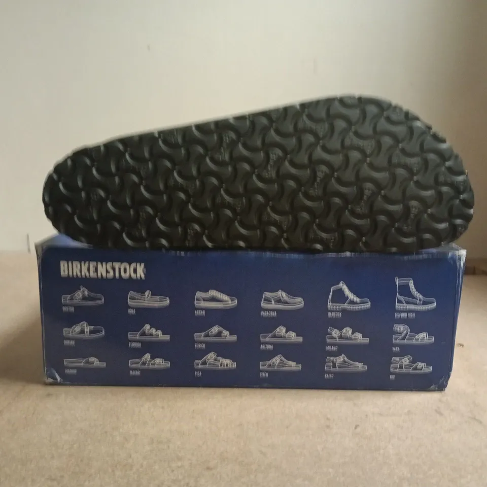 BOXED PAIR OF BIRKENSTOCK OPEN TOE SANDALS IN BLACK SIZE EU 46