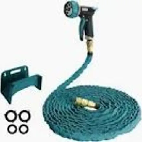 GRUMPY GARDENER REINFORCED EXPANDABLE HOSE WITH ACCESSORIES 100FT TEAL