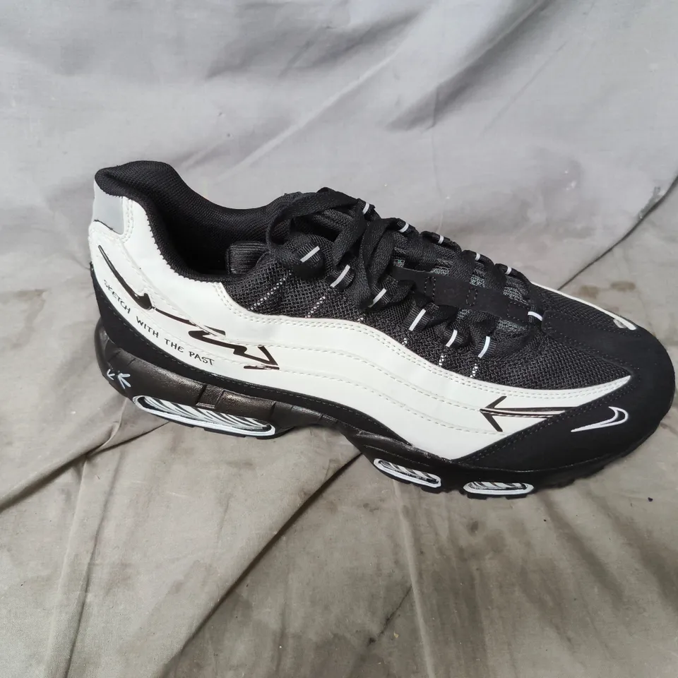 UNBOXED NIKE AIR DRAW OUR FUTURE BLACK AND WHITE TRAINERS UK SIZE 11.5