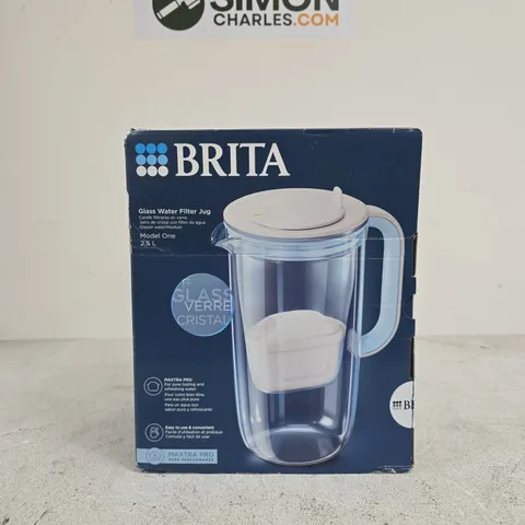 BRITA GLASS WATER FILTER JUG – MODEL ONE, 2.5 L, BOXED