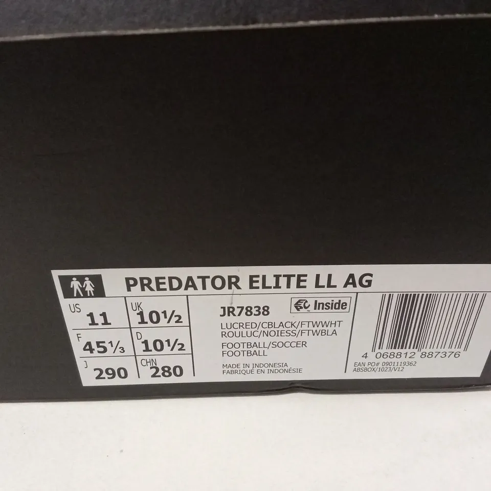 BOXED ADIDAS PREDATOR ELITE LL AG FOOTBALL BOOTS – UK 10.5 (US 11)