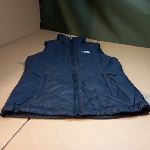 THE NORTH FACE BLACK/LOGO QUILTED GILET - SMALL