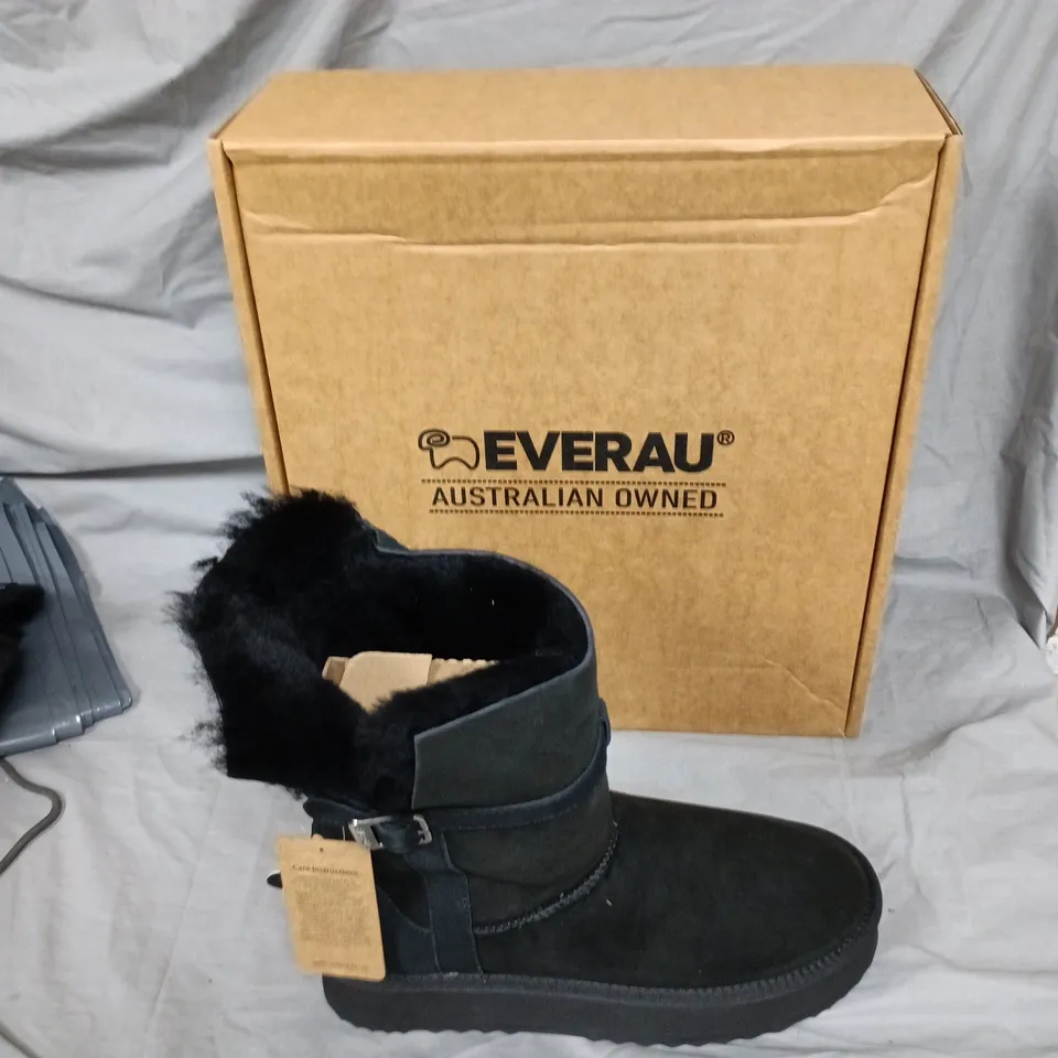 EVERAU BLACK FUR-LINED WOMEN'S WINTER BOOTS – UK  9