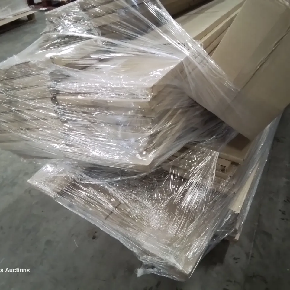 PALLET OF BOXED 2035 × 305 HIGH RISE END PANELS, MATCHING PLINTHS 2500 × 150 × 18mm & 3 TOILET ROLL HOLDERSWHITE & 