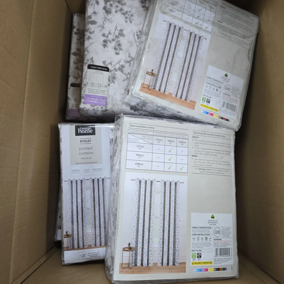 APPROXIMATELY 10 SEALED EYELET PRINTED CURTAINS DITSY FLORAL 