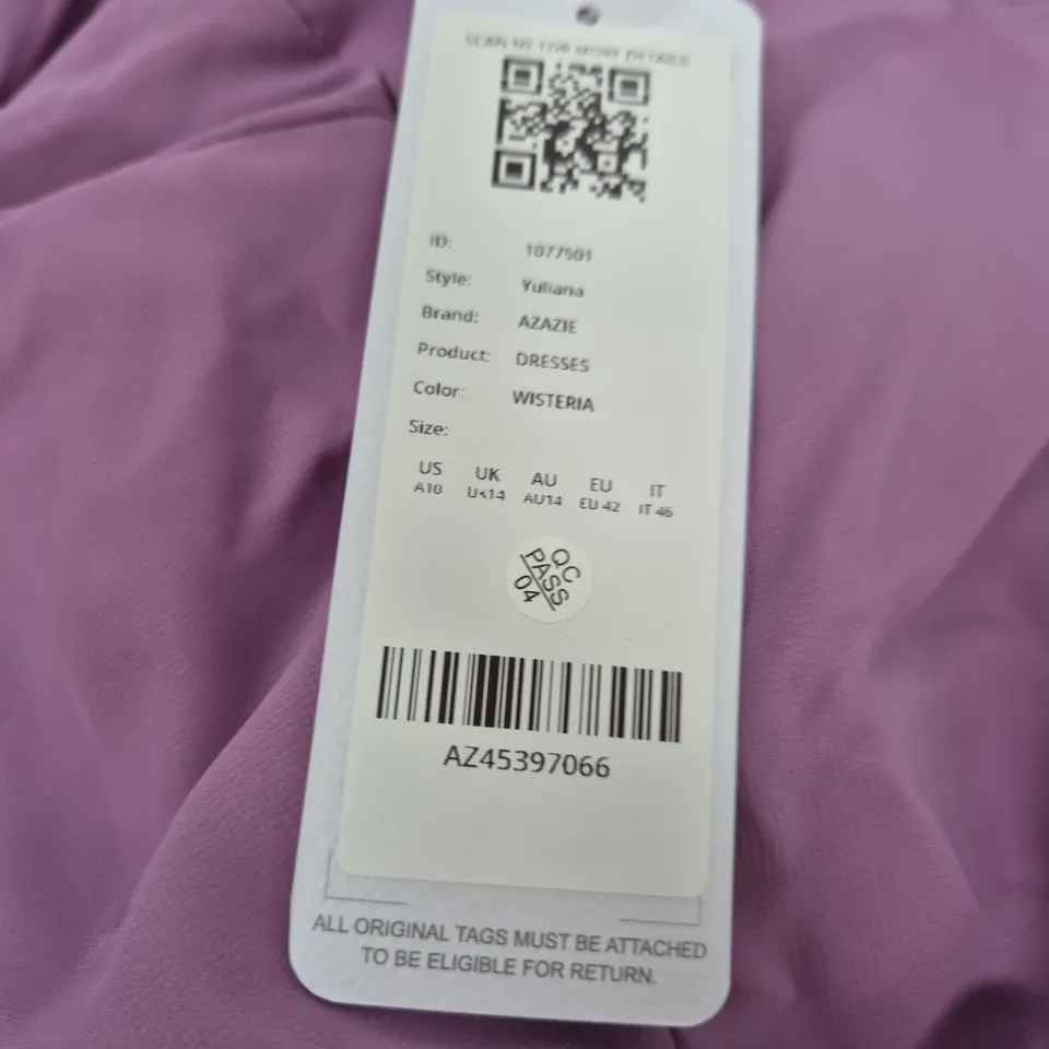AZAZIE DRESS – WISTERIA, STYLE YULIANA, UK 14 (US A10)
