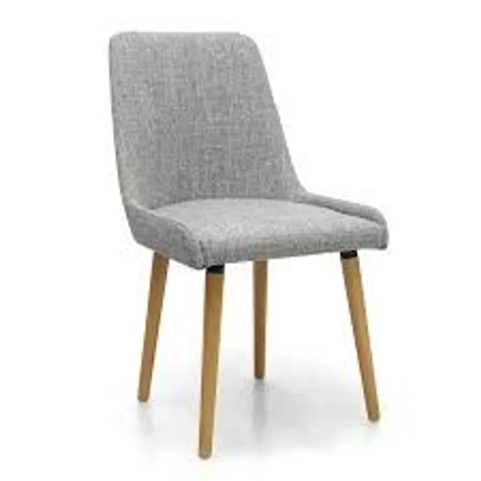 BOXED CAPRI SET OF 2 GREY FLAX EFFECT WEAVE DINING CHAIR