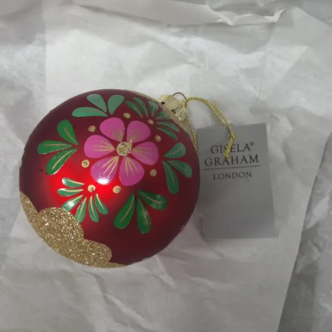 SET OF 12 GISELA GRAHAM DECORATIVE RED BAUBLES