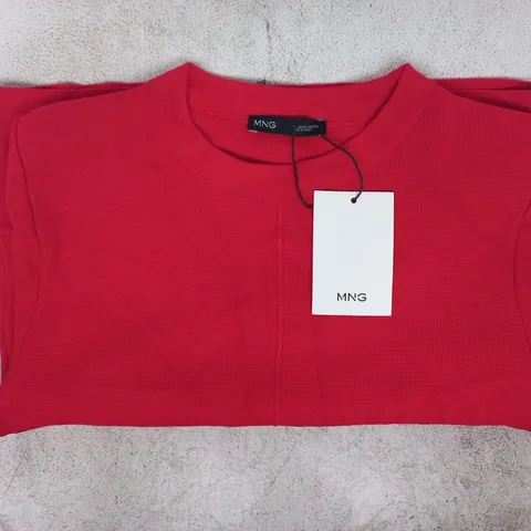 MANGO SHORT SLEEVED KNITTED SWEATER IN RED SIZE XXS