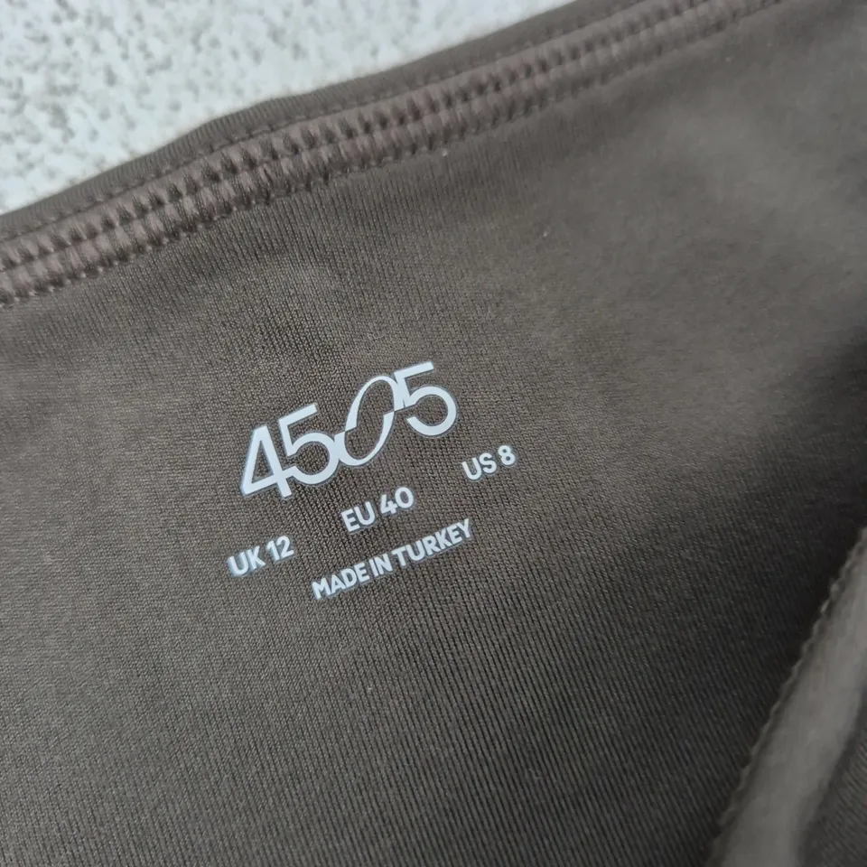 4505 MOCHA BROWN SOFT-TOUCH HIGH-WAIST CROPPED YOGA LEGGINGS – UK 12