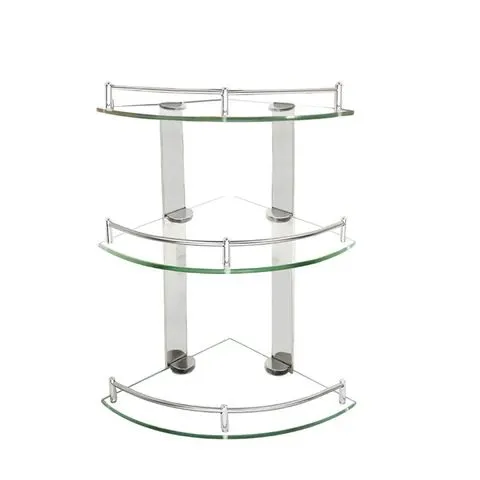 BOXED LIFE IDEAS GLASS SHELVING UNIT - TRANSPARENT (1 BOX)