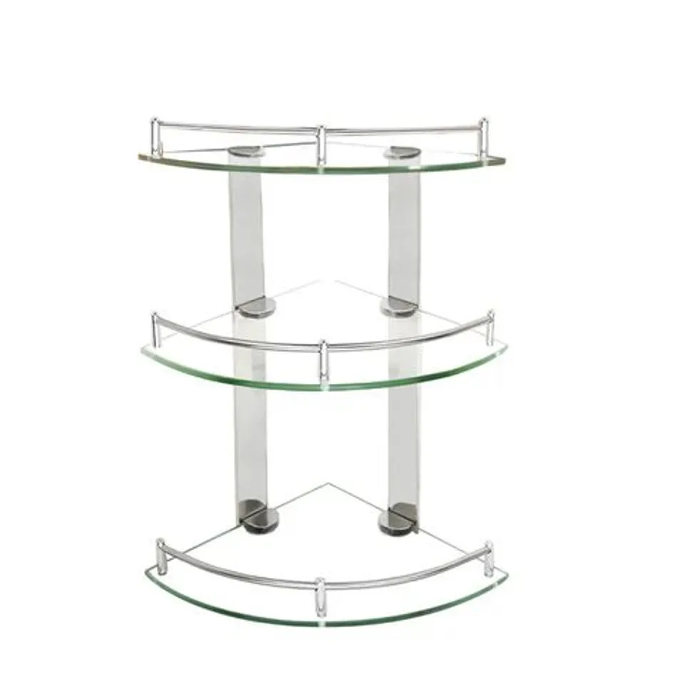 BOXED LIFE IDEAS GLASS SHELVING UNIT - TRANSPARENT (1 BOX)