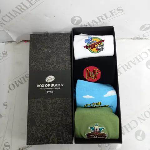 TYPO THE SIMPSONS BOX OF SOCKS