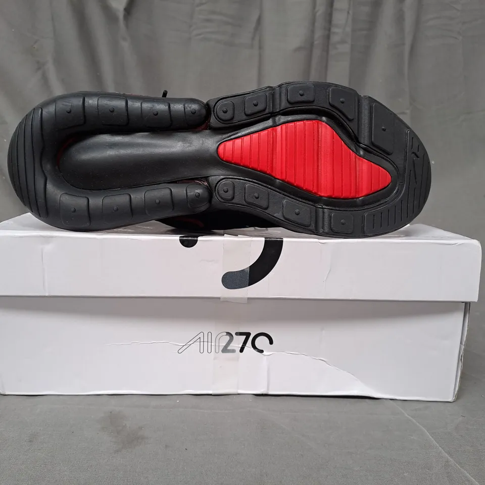 BOXED PAIR OF NIKE AIR MAX 270 SC SHOES IN BLACK/RED UK SIZE 9