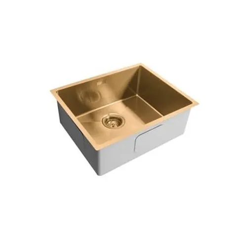 BOXED SINGLE BOWL UNDERMOUNT BRASS STAINLESS STEEL KITCHEN SINK - ENZA TAMARA