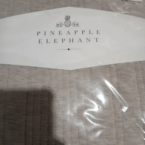 PINEAPPLE ELEPHANT TAMBA JERSEY STRIPE DUVET COVER SET IN NATURAL - KING SIZE
