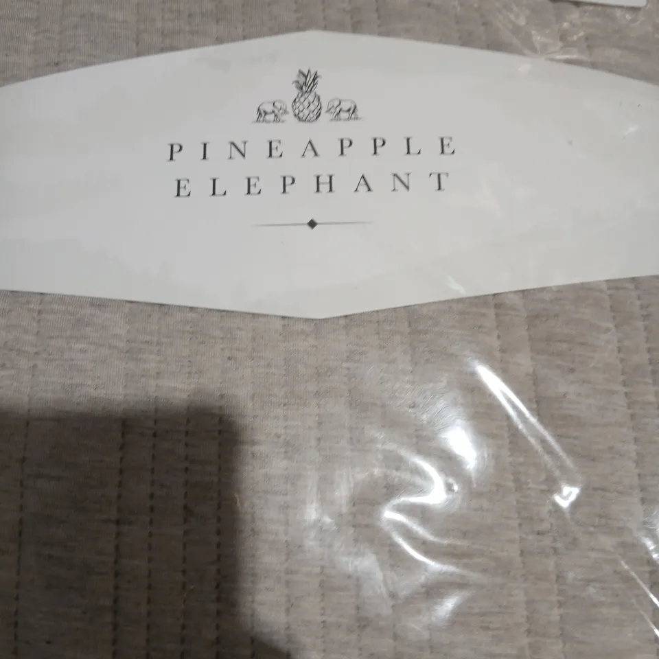 PINEAPPLE ELEPHANT TAMBA JERSEY STRIPE DUVET COVER SET IN NATURAL - KING SIZE