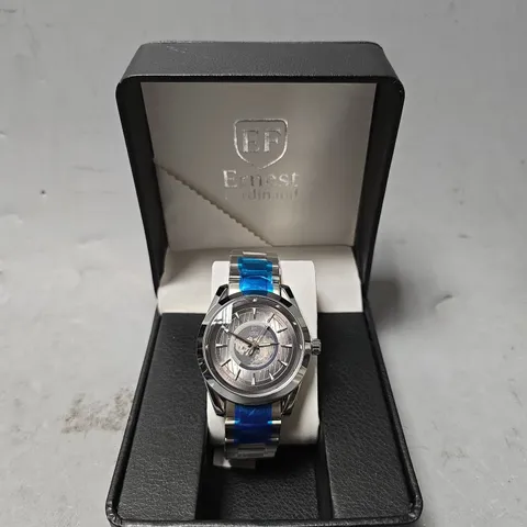 ERNEST FERDINAND WATCH – GLOBAL DIAL – STAINLESS STEEL STRAP – 3ATM WATER RESISTANT - GIFT BOX