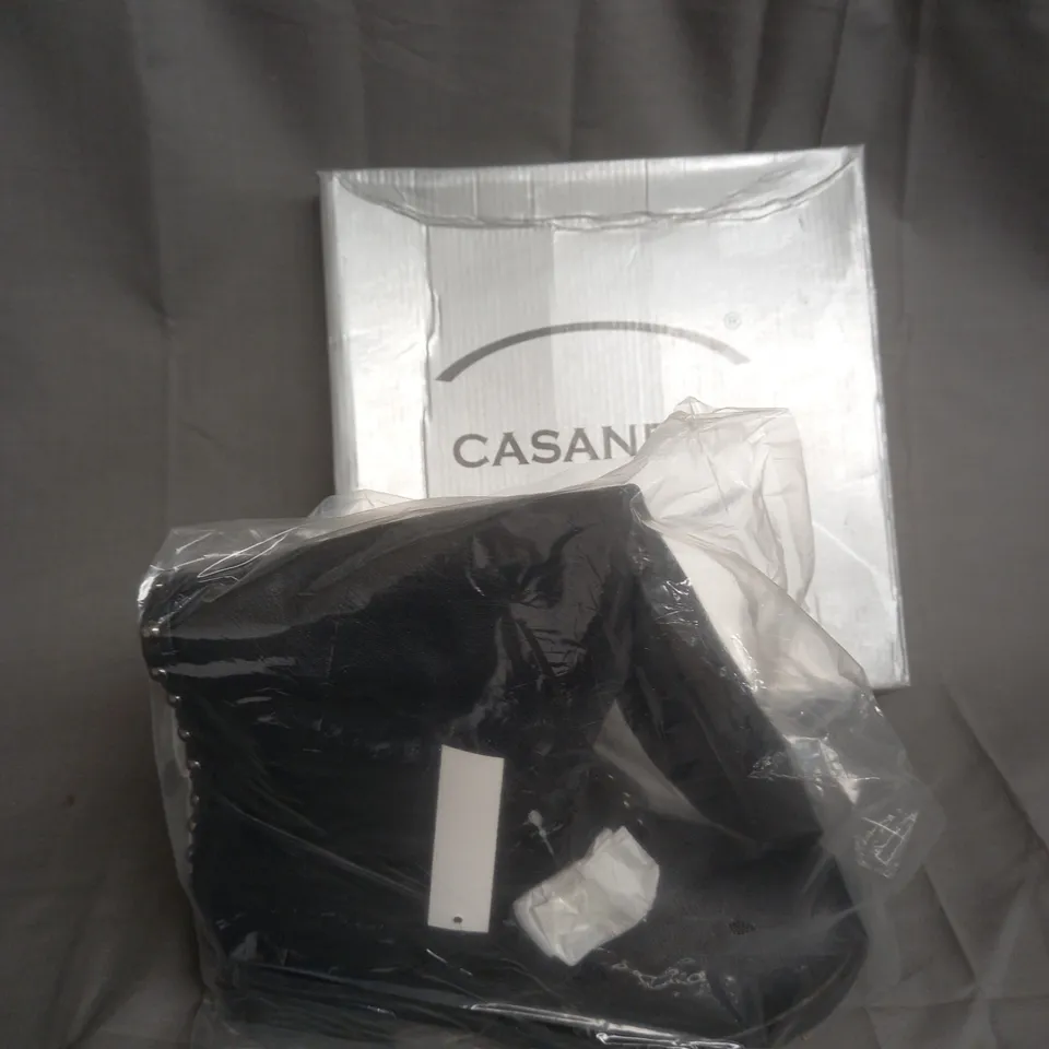 BOXED PAIR OF CASANDRA BLACK HIGH BOOTS SIZE 4