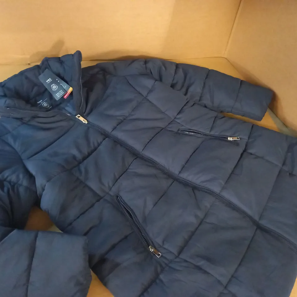 M&S COLLECTION THERMOWARMTH NAVY COAT - 16