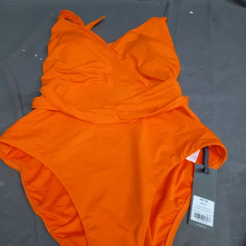 MINT VELVET VIVIANNA PLUNGE SWIMSUIT IN ORANGE - UK 16