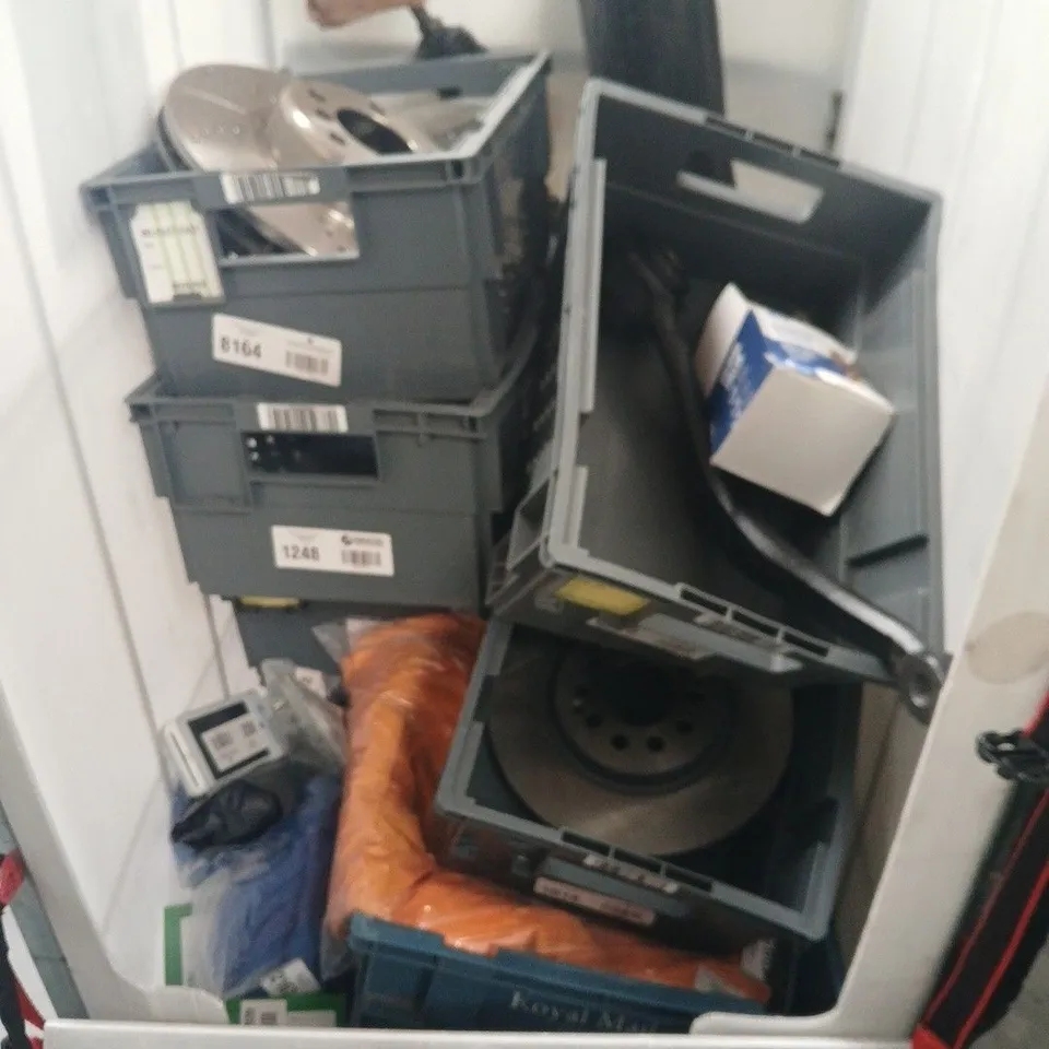 2 CAGE/S OF ASSORTED HOUSEHOLD ITEMS TO INCLUDE; PRIMER BULBS, RENAULT STABILIZING LINK/S.