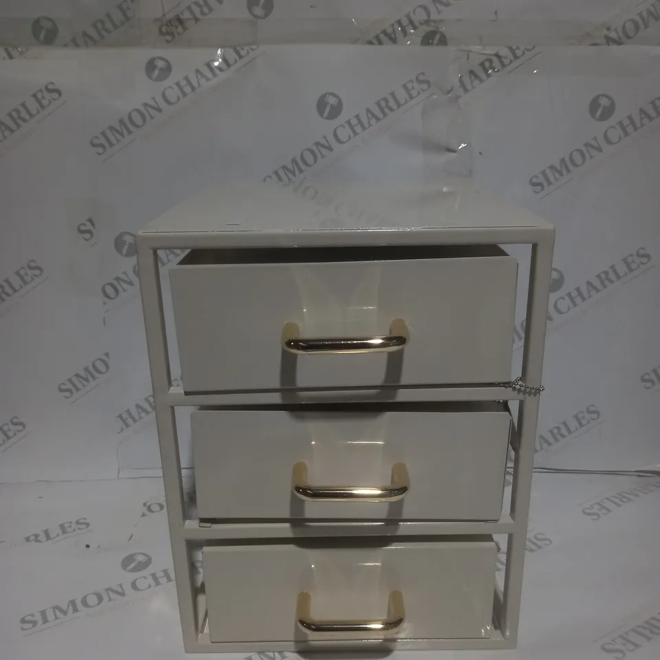 CREAM DRAWS WITH GOLD HANDLES