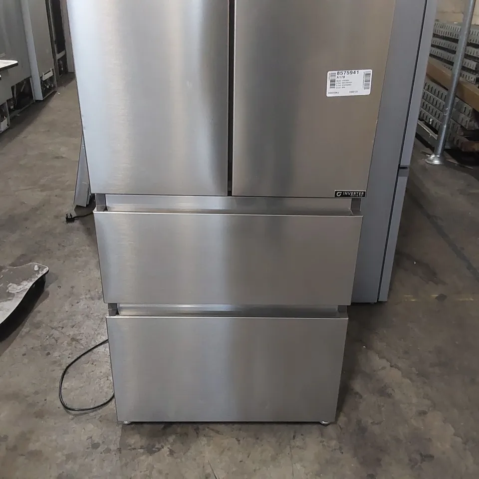 HISENSE RF632N4BCE FREESTANDING AMERICAN DOOR FRIDGE FREEZER, NO FROST, E RATED, SILVER, 69.4D X 70.4W X 200H CM, 485 LITERS [ENERGY CLASS E]