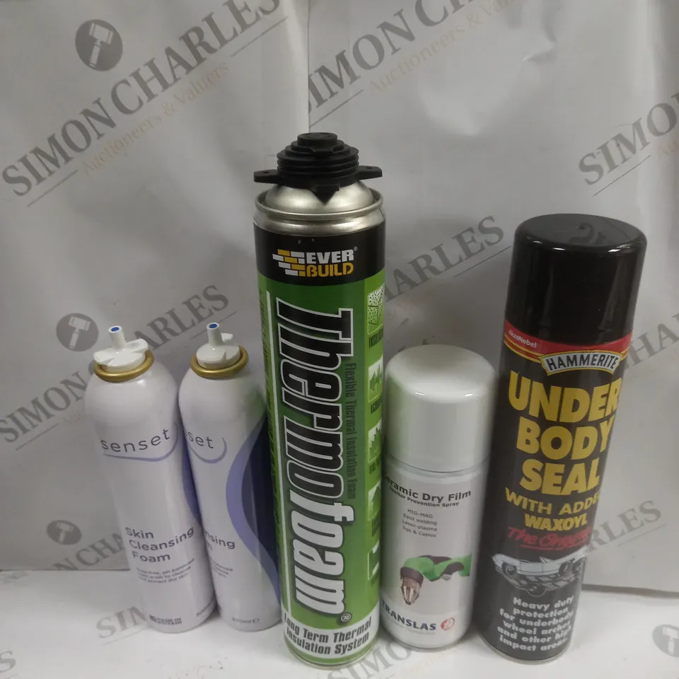 BOX OF APPROX 10 ASSORTED AEROSOLS TO INCLUDE SKIN CLEANSING FOAM, UNDERBODY SEAL, CERAMIC DRY FILM ETC - COLLECTION ONLY 