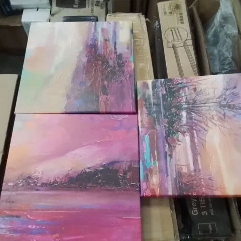 BOXED LOCH FYNE COLOUR BY SCOTT NAISMITH - 3 PIECE WRAPPED CANVAS PANORAMIC PAINTING (1 BOX)