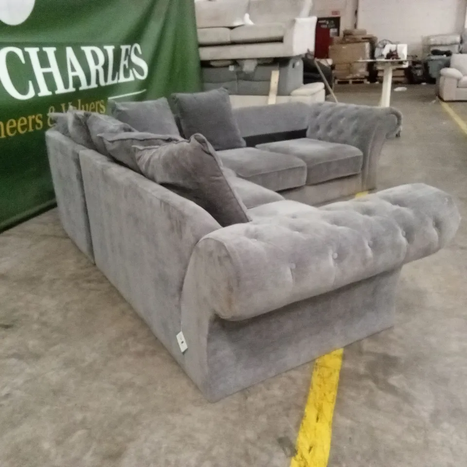 WINDSOR FABRIC SCATTER BACK CORNER GROUP SOFA - GREY RRP £1899