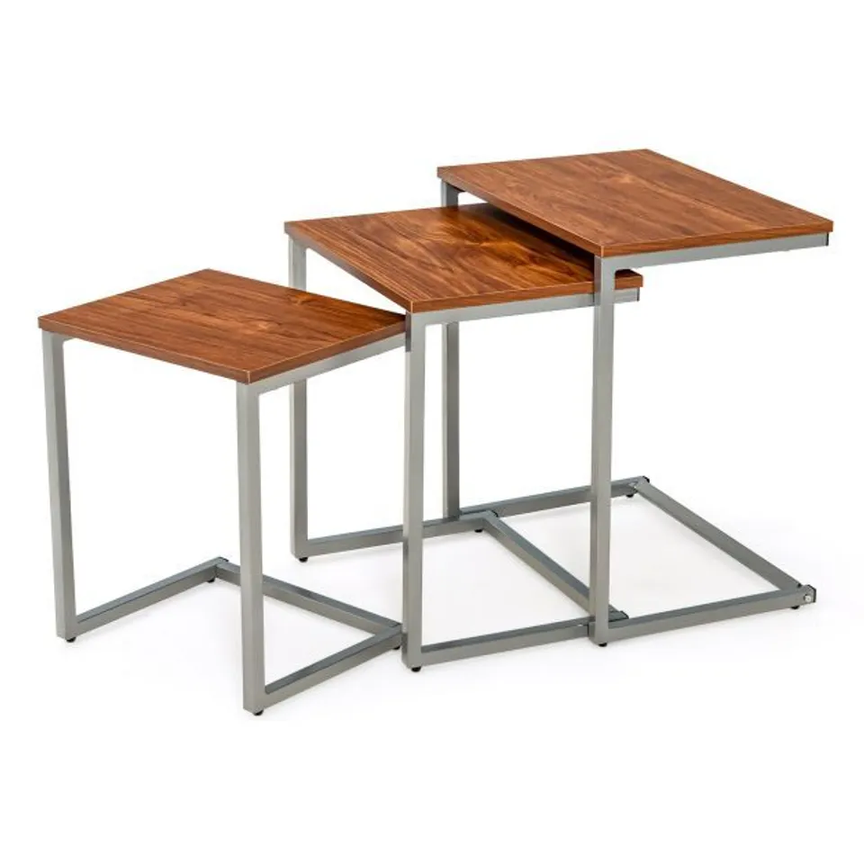 BOXED COSTWAY COSTWAY NESTING COFFEE TABLE SET OF 3 - BLACK (1 BOX)